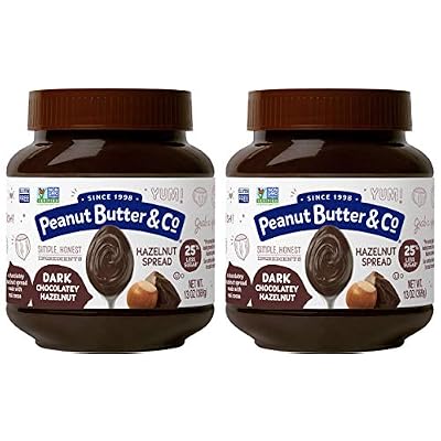 Peanut Butter Dark Chocolatey Hazelnut Spread, 13 Oz Jar (Pack Of 2), Dark Chocolatey, 26 Oz