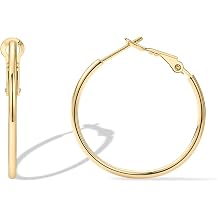 PAVOI Gold Hoop Earrings for Women, 14K Gold Plated Paddle-Back Hoops