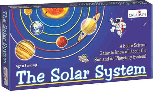 Image of Creative's The Solar System Board Game, Planets Sun Moon Stars Quiz, 98 Question Cards, 2-4 Players, Space Science, STEM Learning Game, Ages 8 and Up