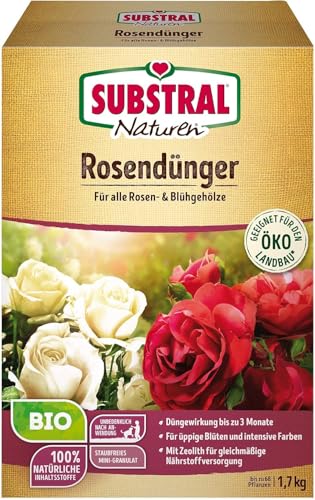 Substral Naturen Bio Rosen, 1,7 kg - Organisch-mineralischer Volldünger für alle Rosengewächse, wirkt bis zu 12 Wochen