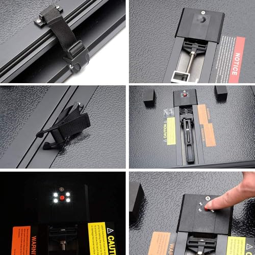 Image of Hard Tri-Fold Truck Bed Tonneau Cover Fit 2019-2026 Ford Ranger 5FT Bed | Built-in LED light,Heavy-duty Aluminum Resists Dents.Clamp-On Install, No Srilling. Waterproof