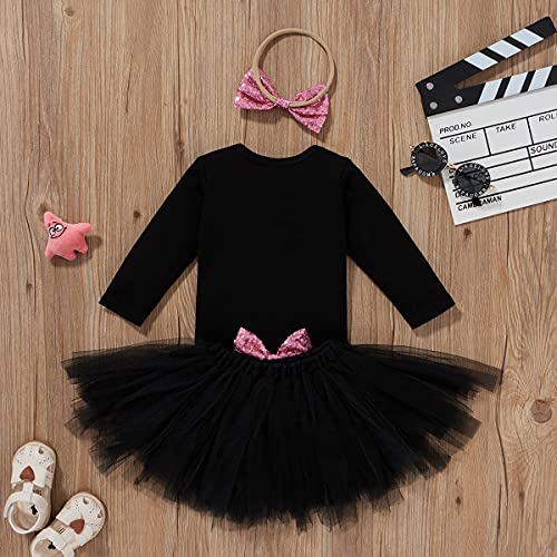 0-12M Newborn Baby Girls Halloween Outfit Long Sleeve Ghost Pumpkin RomperTutu Skirt Headband 3pcs Set3