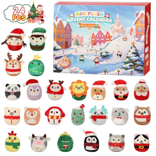 Advent Calendar 2025 with Cute Plush Toys - 24 Days
