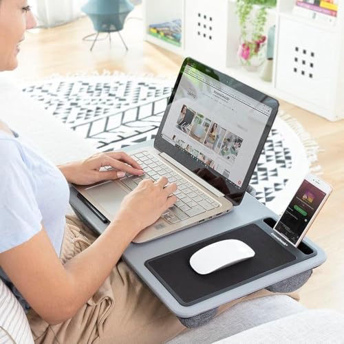 InnovaGoods® Soporte portatil con cojín, Mesa Auxiliar XL Deskion, Soporte para Ordenador portatil...