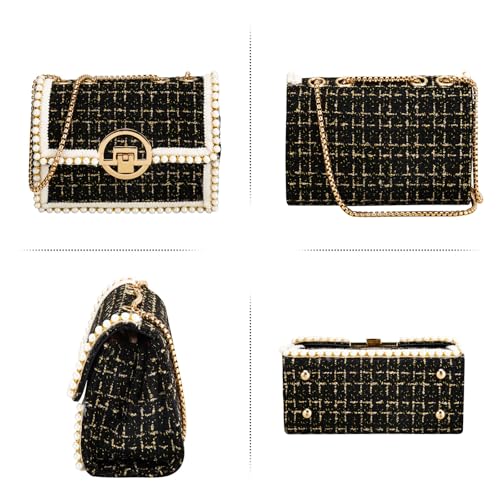 Small Crossbody Bags for Women Leather Shoulder Bag with Chain Strap Trendy Clutch Satchel Ladies pearl Evening Bags4