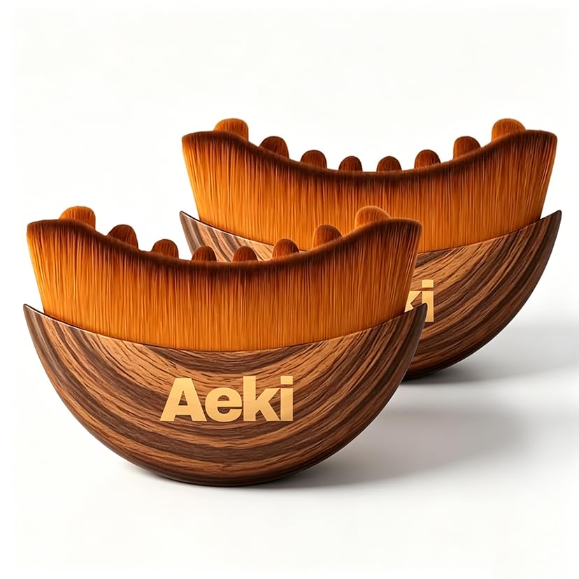 Aeki Lymphatic Contour Face Brush 2 Pack Shaping Massage Tools for Puffy Face Jawline Sculpting & Lifting for All Skin Types Travel Size