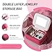 BS-MALL Travel Jewelry Box - Sleek Modern Organizer For Rings And Necklaces | Compact Jewelry Storage With Secure Compartments | Perfect Jewelry Organizers And Storage For Fashion (Glisten Hot Pink)