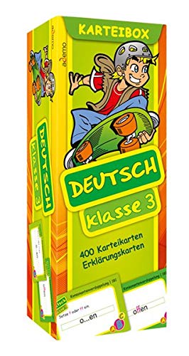 Karteibox Deutsch Klasse 3: mit farbigen Karteikarten : ademo Verlag