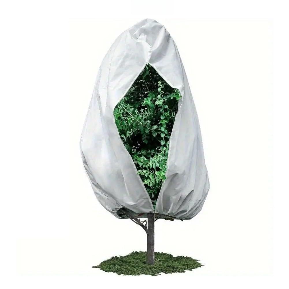 FACAIIO Telo protettivo antigelo per piante, con coulisse e chiusura lampo, in tessuto non tessuto spesso, 300 x 300 cm, verde