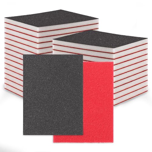24 Stück Schleifschwämme Set 100-3000 Körnung Trocken & Nass Schleifpapier Schleifschwamm Holz Professional Schleifpads für Holz Metall Farbe Möbel Autokarosseriereparatur Polieren Modellbau