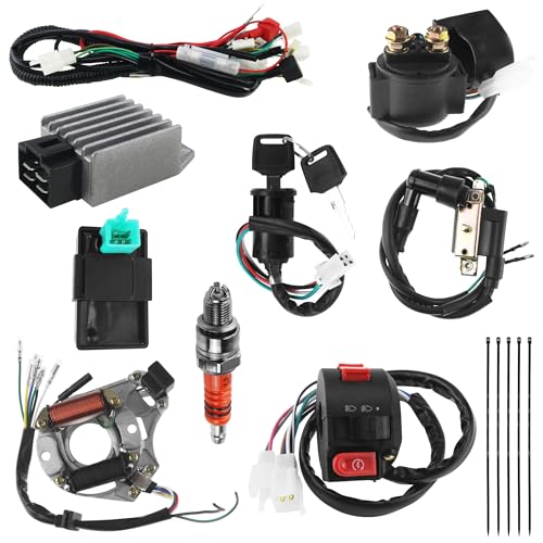 Image of PRO BAT Chinese 110cc 125cc ATV Full Electric Wiring Harness Assembly | for 50cc 70cc 90cc 110cc 125cc Chinese ATV Go Kart Taotao with Starter Solenoid Relay Ignition Voltage Regulator CDI