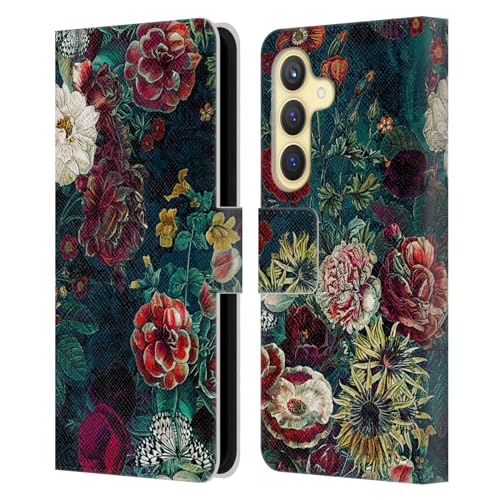 Carcasa carmín floral de noche para Samsung Galaxy S24 5G ideal cenas
