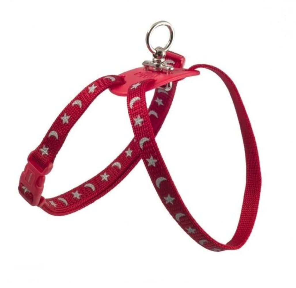 Ancol Nylon Harness Figure 8 Moon & Stars Red