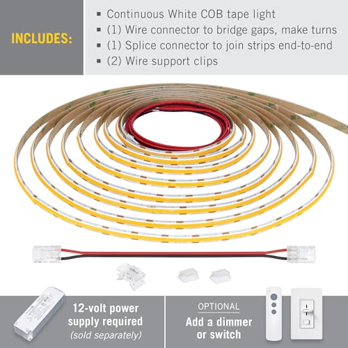Image of Armacost Lighting RibbonFlex Pro 12V White LED COB Strip Light Tape, 299 Lumens /Ft, 4000K, 10M (32.8 ft) 176350