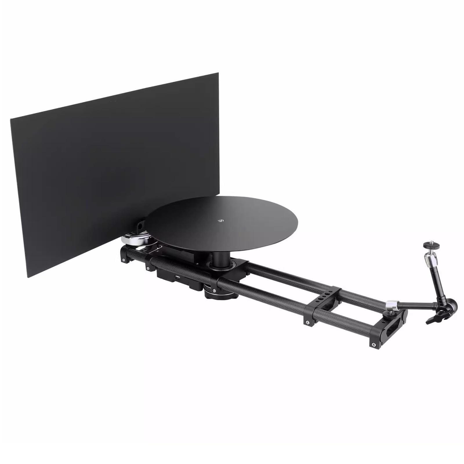 Giradischi motorizzato per cabina fotografica con controllo app, compatibile con fotocamere DSLR e videocamere, treppiede da 12 pollici, filettatura da 1/4" e 3/8", ideale per fotografia time-lapse
