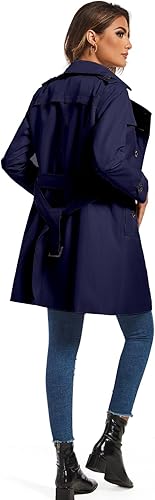 Miniatura 2 de FARVALUE Gabardina clásica con solapas cruzadas y cinturón