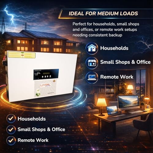 Image of Livsol 3KVA 24V Wall Mountable MPPT Solar Inverter | Hybrid Pure Sine Wave Inverter | High-Efficiency MPPT Charging | Supports Lithium, Lead Acid & Tubular Batteries | Ideal for Small Offices & Homes