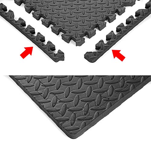 papababe Puzzle Exercise Mat with EVA Foam Interlocking Tiles for MMA Exercise, Gymnastics and Home Gym Protective Flooring, 1/2\'\' Thick, 96 Square Feet