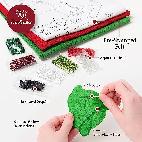 Bucilla Felt Applique 18" Stocking Making Kit, Curious Christmas Crew, Perfect for DIY Arts and Crafts by Bucilla - Image 3