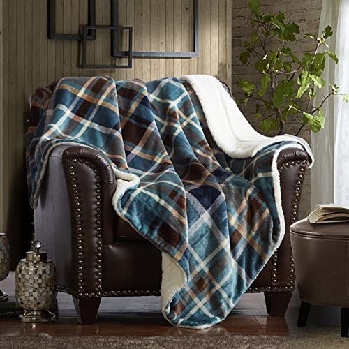 Manta decorativa de Sherpa de  de felpa ultrasuave, suave, colorida, para el hogar, sofá, al aire libre, uso de viaje 8