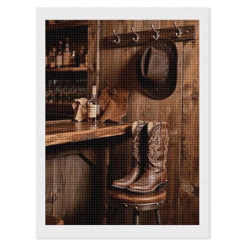 Idée cadeau peinture diamant 5D FodPand motif cowboy pour adultes débutants