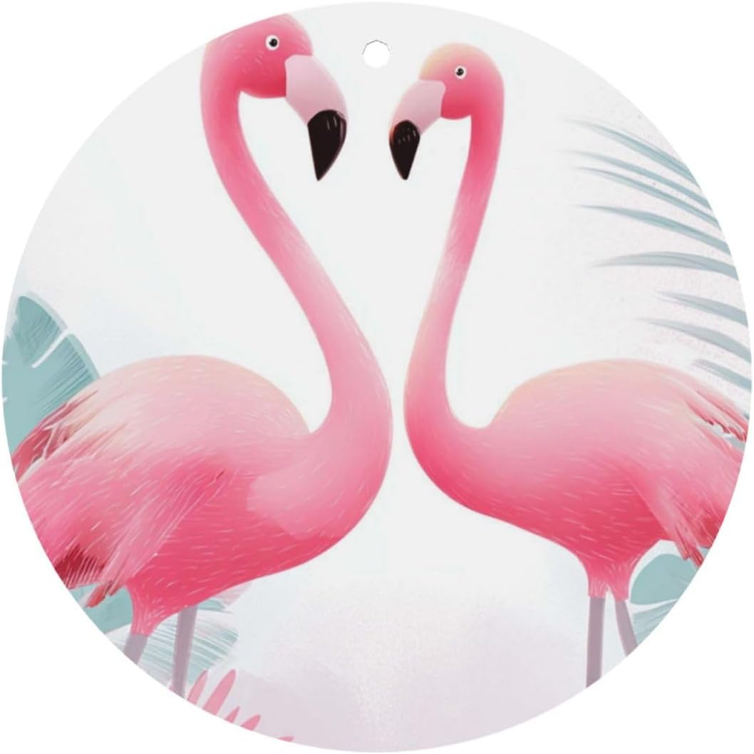 Car Air Freshener 100 PCS Pink Flamingo Hanging Car Air Fresheners Auto Interior Decor Card Freshener Strong Scented Card Lavender Cars Scents for Office Bedroom Close Drawer Round Shape