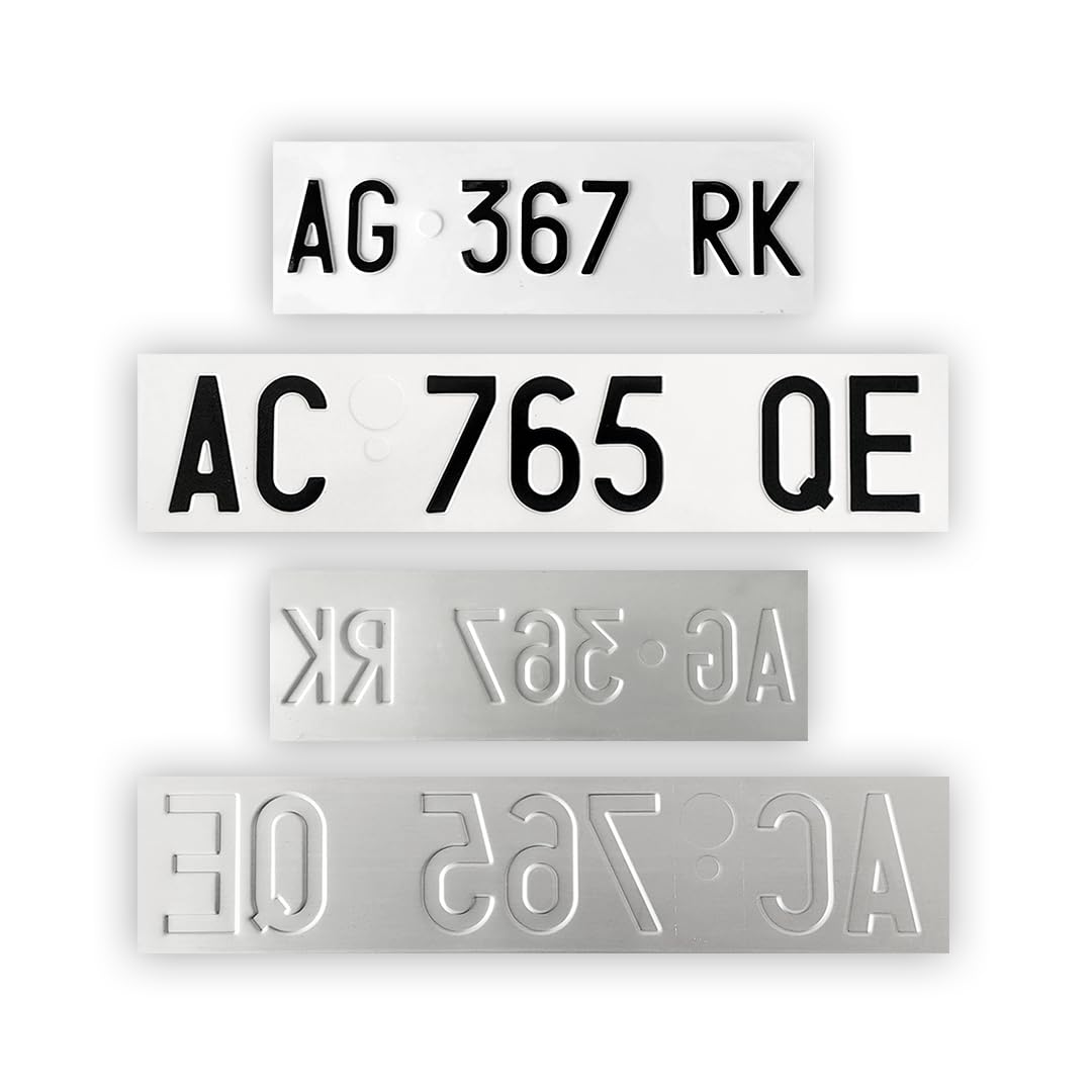 Targa Anteriore Europea Replica - Catarifrangente, Caratteri In Rilievo, Personalizzabile - Foto 2