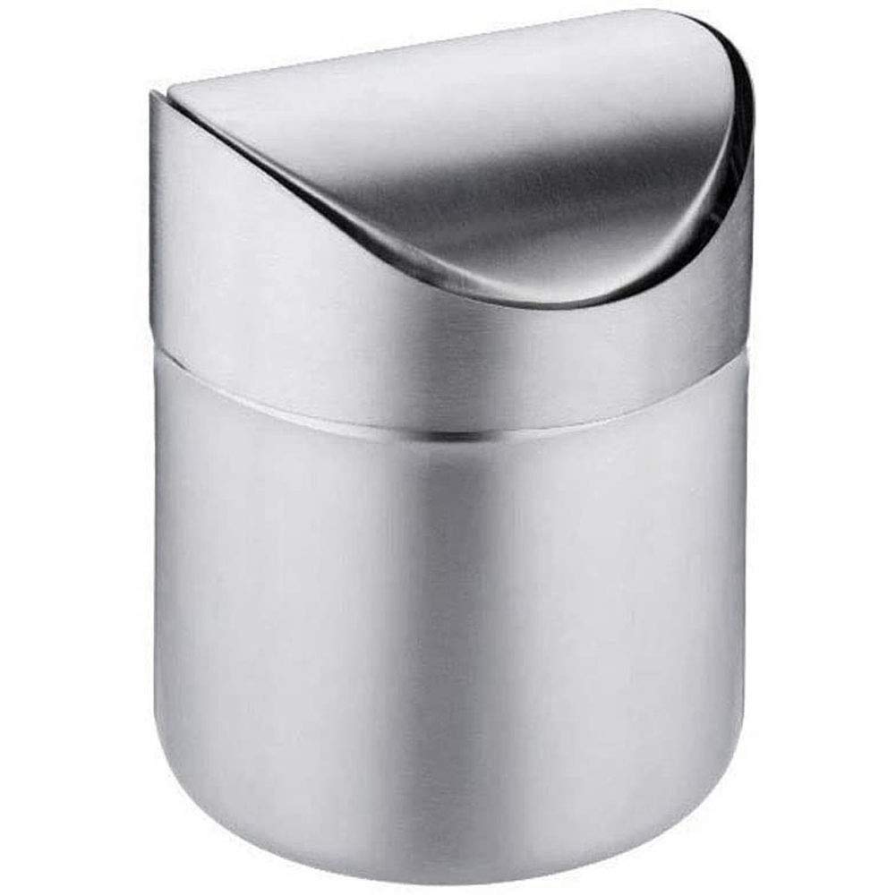 Buy Lrocaoai Mini Table T Can, Recycling Brushed Stainless Steel Wave Cover, Counter Top Garbage