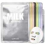 LAPCOS Daily Sheet Mask Variety Pack 7+1 (Version 1) Daily Face Masks - Hydrate, Clarify, Nourish, Exfoliate & Renew Skin, Korean Beauty Favorite (8 pack)