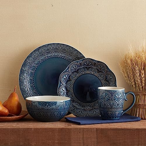 Pfaltzgraff Havana Dinnerware Set (16 Piece), Blue
