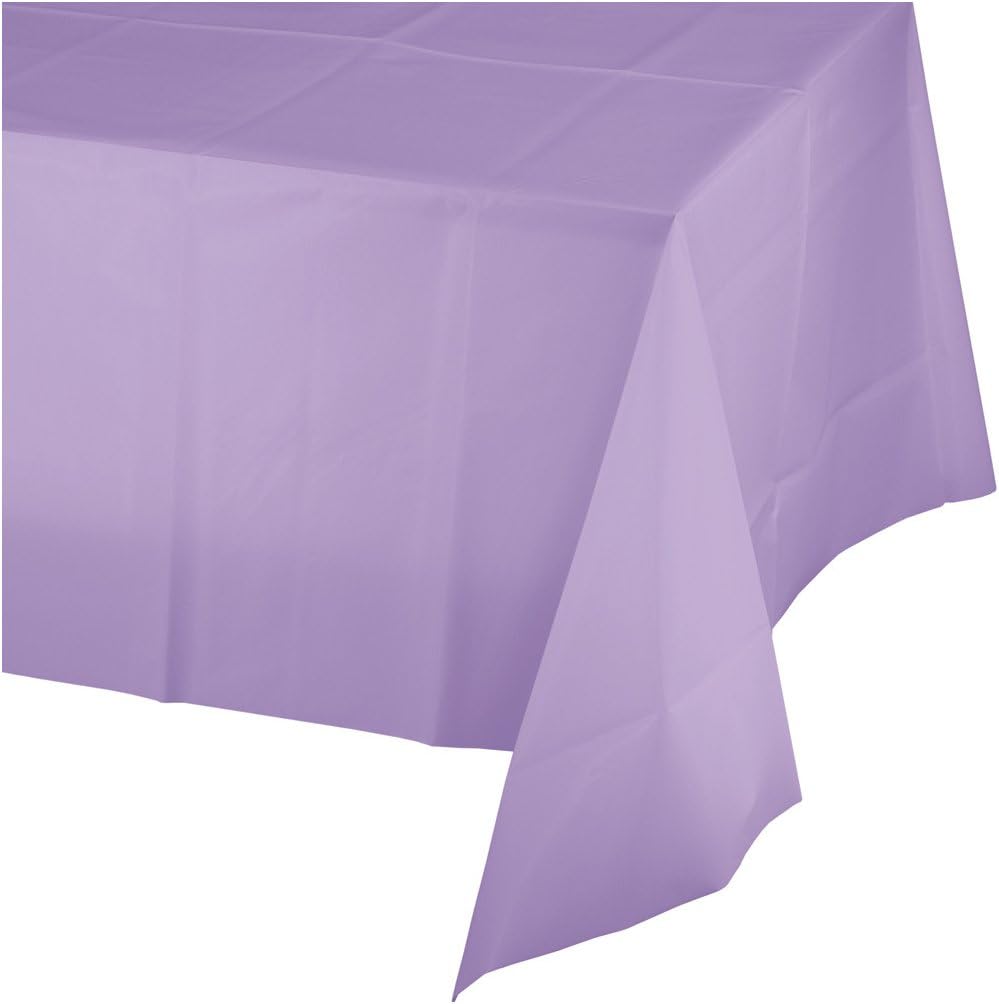 Creative Converting Touch of Color 12 Count Plastic Table Cover, 54 x 108", Luscious Lavender