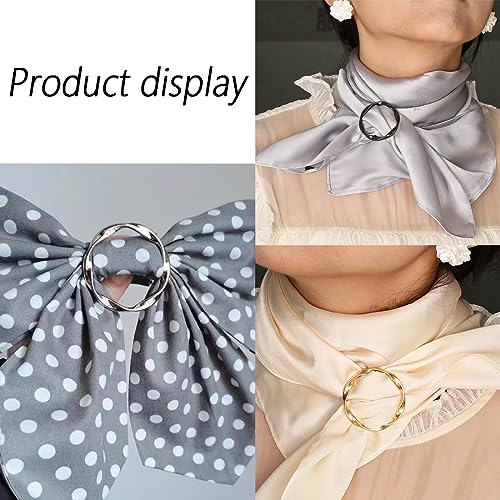 SURALIN Pack of 6 Women's Metal T Shirt Clip Buckle Scarf Ring Buckle Clothing Corner Button Metal Round Circle Clip Buckle Clothing Ring Wrap Holder - Image 4