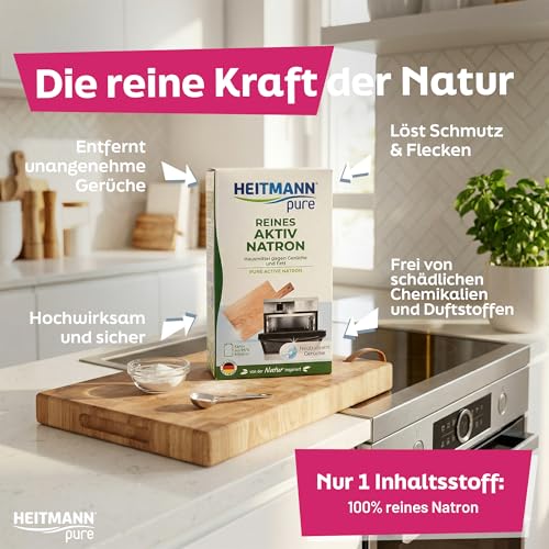 HEITMANN pure Reines Aktiv-Natron 450 g | Allzweckreiniger gegen Fett, Gerüche & Flecken im ganzen Haus | Vielseitiges Reinigungsmittel für Haushalt, Küche & Wäsche 4