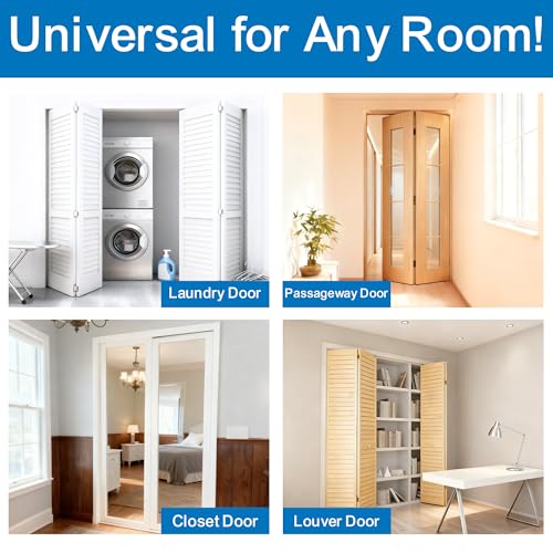 54" Aluminum Bifold Closet Door Hardware Kit for 4 Doors, Folding Barn Door Hardwares,Bi-fold Door Hardware Track Top Mounted for Bathroom, Bedroom, Inside Door by JUGREAT - Image 7