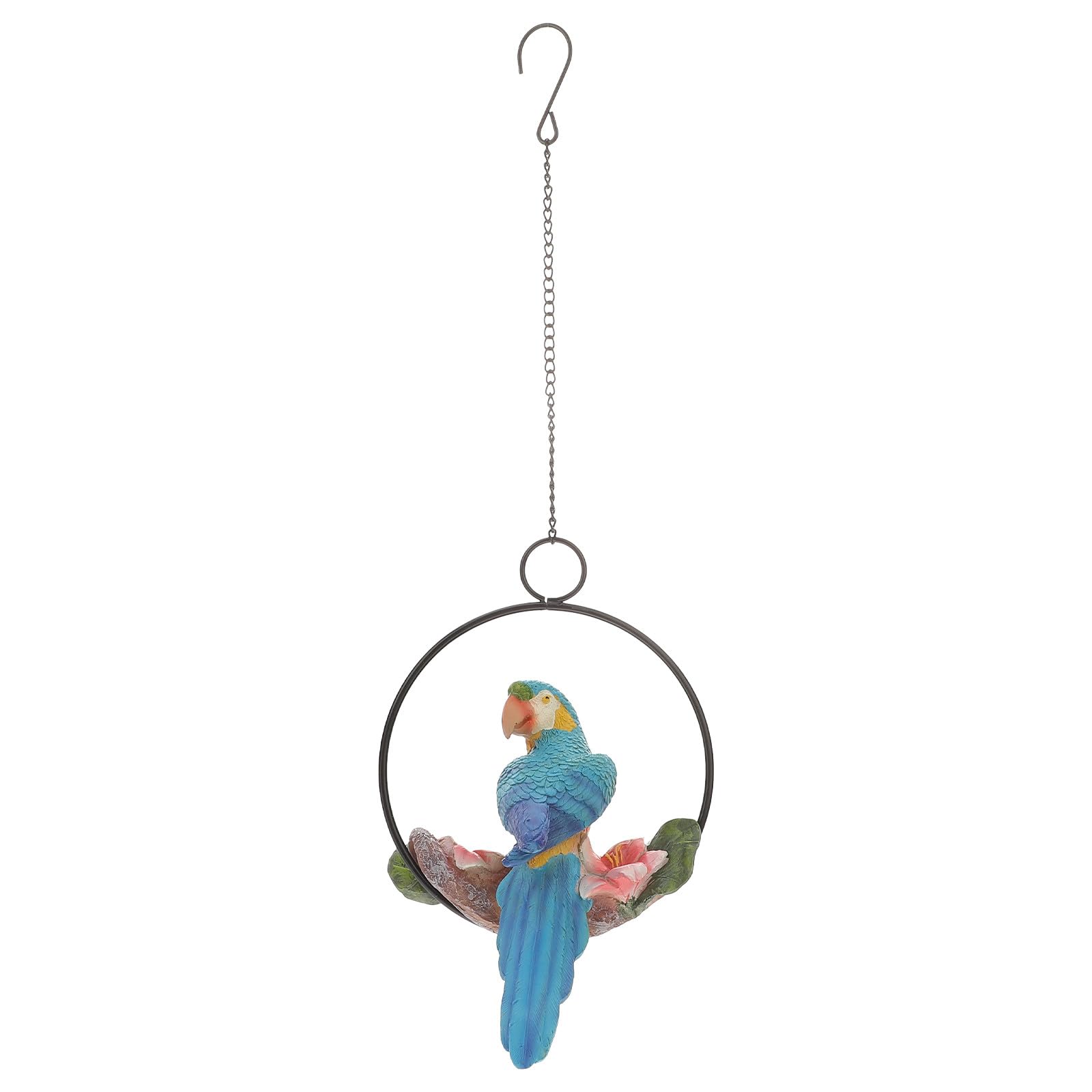DOITOOL Pappagallo Decorativo in Resina e Ferro, Ornamento da Appendere per Casa e Matrimonio Aspetto Realistico e Design Artigianale Fatto a Mano, per Giardinaggio e Ufficio