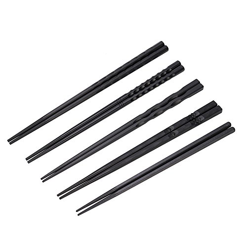 1 par de palillos de sushi reutilizables, duraderos, antideslizantes, de aleación, palillos chinos, palillos de plástico, para cocina, vajilla duradera