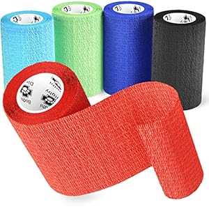 Bodhi & Digby Vet Wrap – 10cm x 4.5m. Pack of 5 Hygienic, Individually Wrapped Cohesive Bandages in Convenient Reusable…