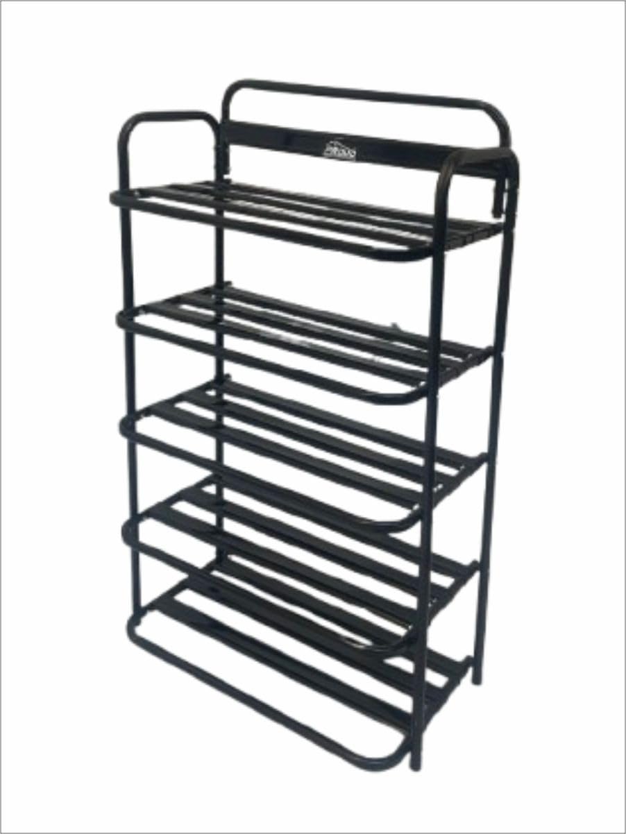 PROUD Open Shoe Rack MS Steel Powder Coated, Multipurpose Rack, Multilayer | Black | 5 Shelf-image-15