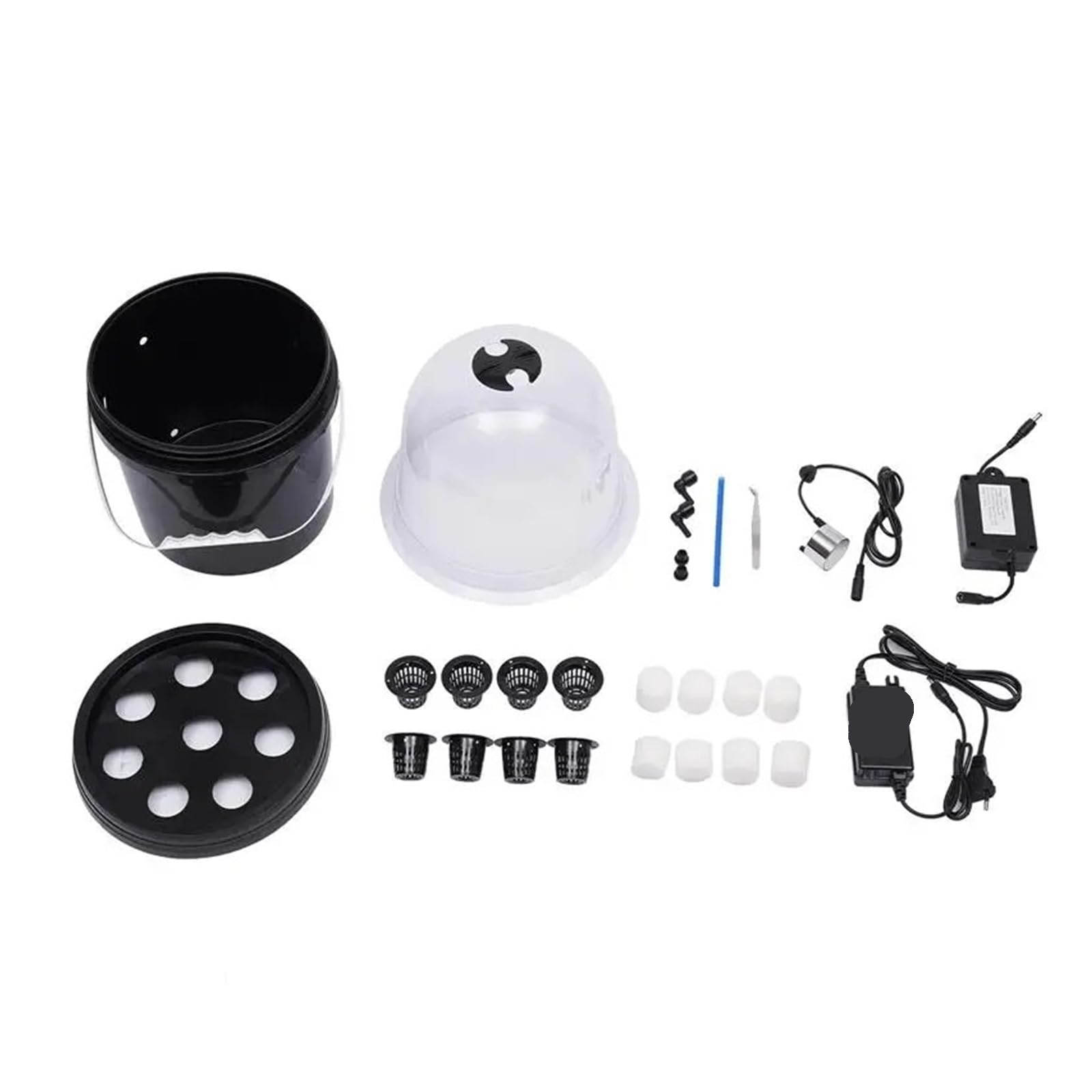 Czarny 8-otworowy 5L Mist Cultivating Box Wysokoprodukcyjny system hydroponiczny do sadzonek i klonowania Warzywa i owoce