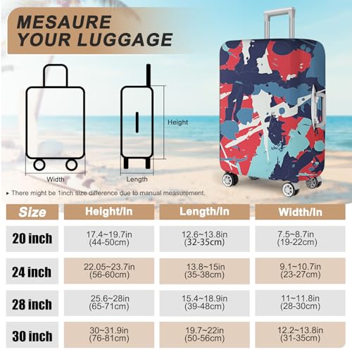 Travel Luggage Cover Thicker Spandex Suitcase Protector Elastic Washable Baggage Covers (M (for 23-24 inch luggage), Oilpaint)3