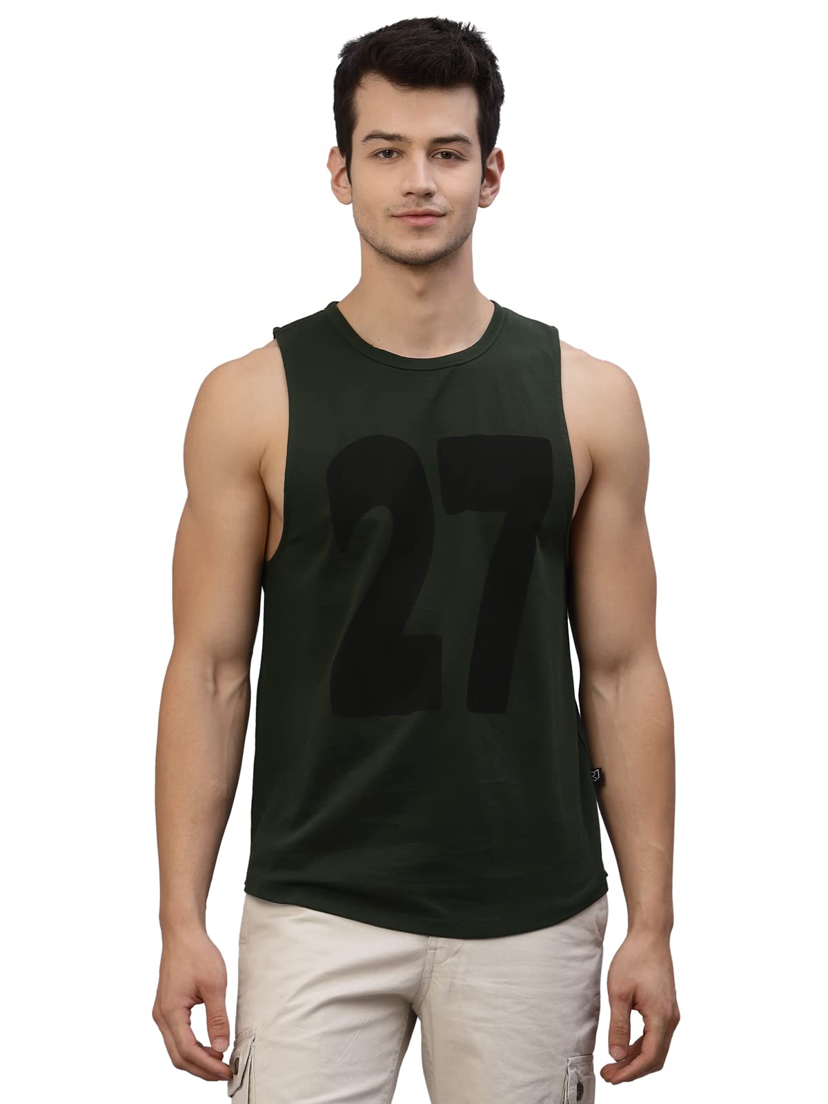 RigoStylish Cotton Printed Vest for Men | Round Neck, Slim Fit, Sleeveless T-shirt Vest for Men | Casual Innerwear Sando for Men & Boys - Perfect for Workouts Gym, Vacations, and Beaches