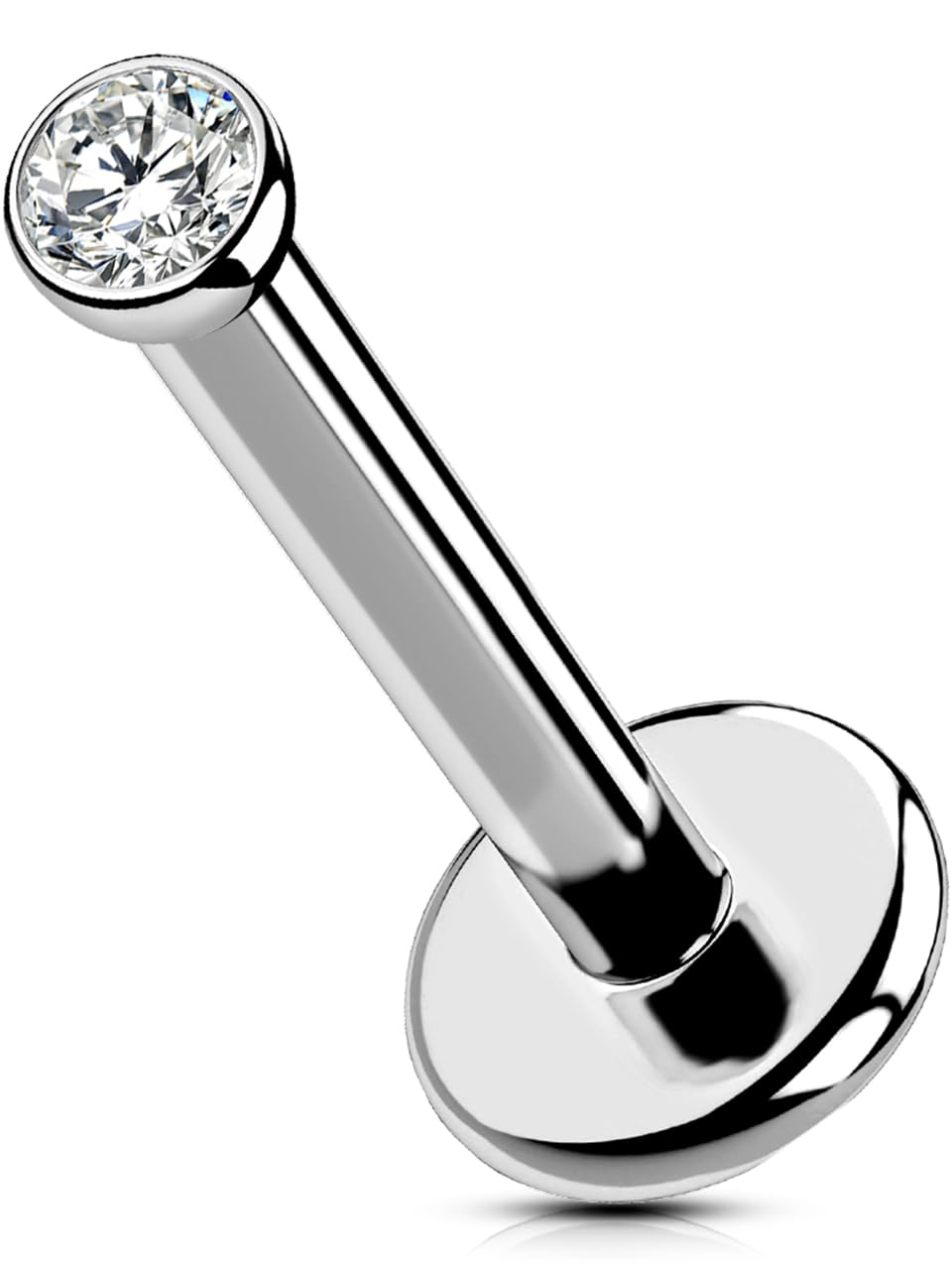 OUFER Body PiercingPush In Labret Stud Piercing 6mm/8mm/10mm/12mm Threadless Lip Bars Titanium Helix Tragus Earring Piercing Jewellery 16G Lip Piercing Bars