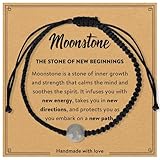 Pulsera de piedra lunar con tarjeta de nuevo capítulo, regalos de jubilación para mujeres y hombres, buena suerte, felicitaciones, divorcio, regalos de despedida para compañeros de trabajo que dejan
