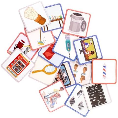 Upbounders - A Day at The Barbershop - Toddler Memory Matching Card Games for Kids - Montessori Learning Toy with African American Boy (Age 3+) Cover