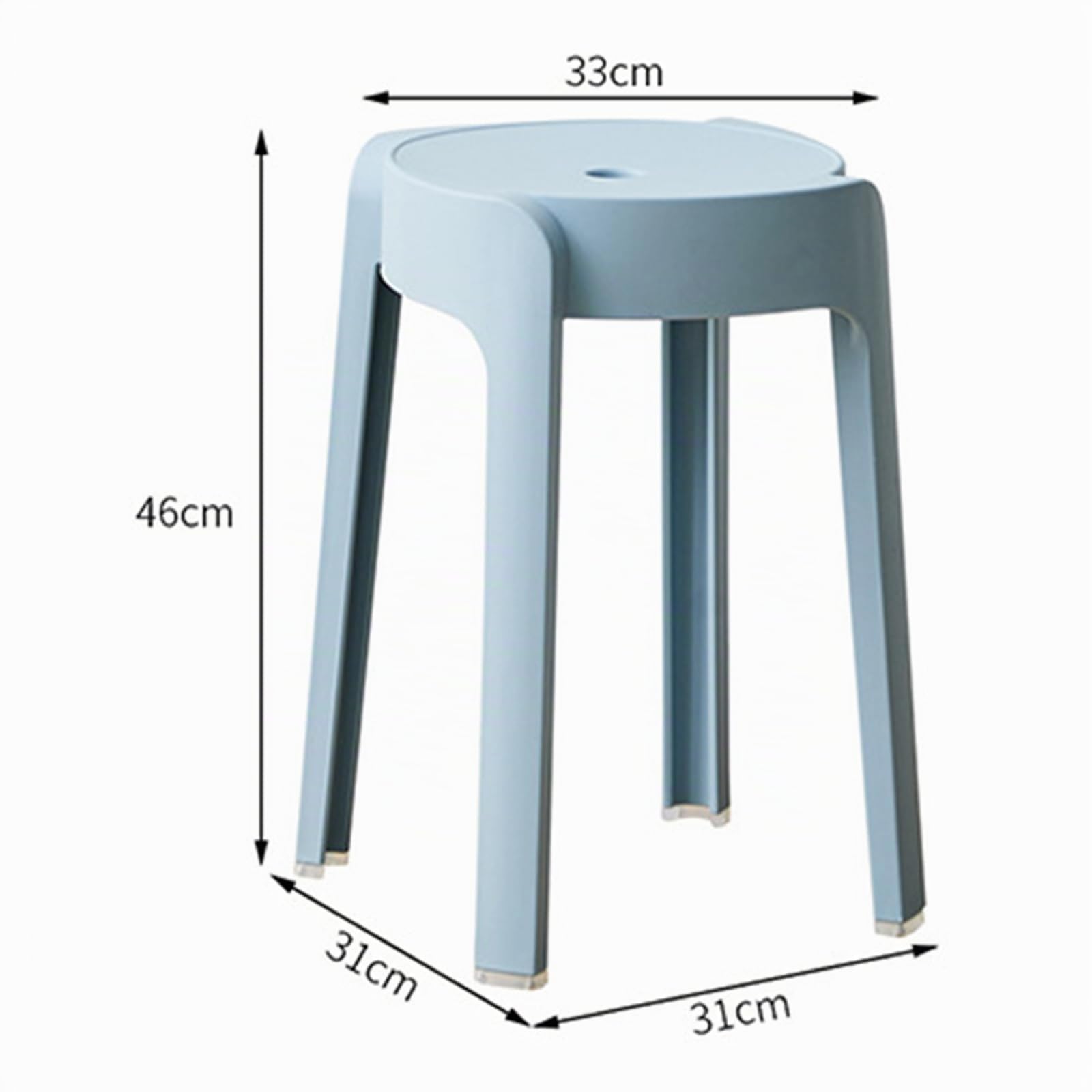 46CM Sgabello da Bagno in Plastica, Set di 5 Robusti Cucina Bar Sgabelli Impilabili Sedia Doccia Anziani Antiscivolo Sgabello per Bagno Camper Interno ed Esterno, 5 Colori
