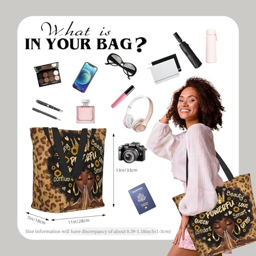 Bolso Tote para Mujeres Afroamericanas Negro miniatura 2