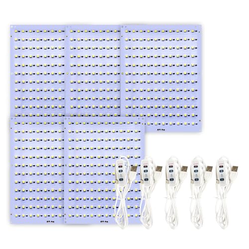 Sprouture Lab 5pcs CMYK led Backlight Board for Bambu lab 3D Printer P2S/A1/P1P/X1C Lithophane Panel LED Light Kit Makerworld DIY Light Kit 5V Type-C with Brightness Control DIY Replacement PCB