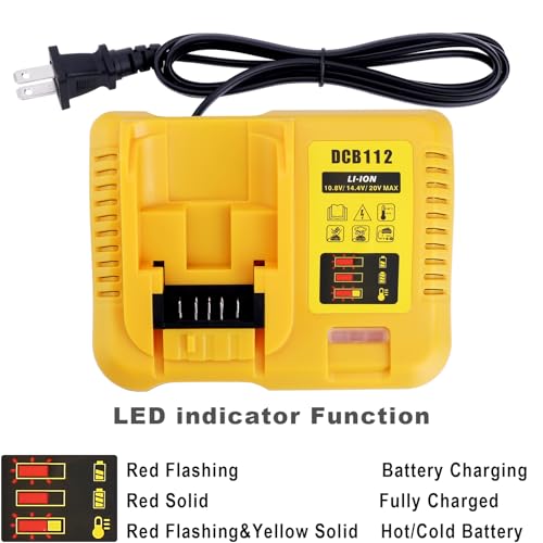 Gonocop Dcb112 Battery Charger Replacement For De-Walt 12V 20V And 60V Max Lithium-Ion Battery Dcb201 Dcb200 Dcb612 Dcb609-2 Dcb609 Dcb606 Dcb606-2 Dcb208 Dcb206 Dcb206-2 Dcb204 Dcb203 Dcb126 Dcb127 thumb #2