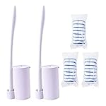 Topo Bear Disposable Toilet Brush Holder Set Toilet Wand (Pack of 2) Toilet Cleaner Scrubber with 24 Refills