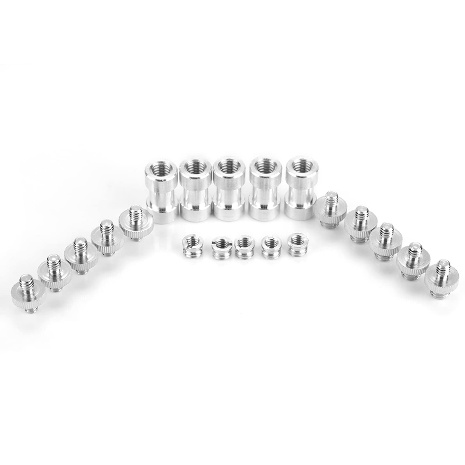 ACAGALA 20pcs 1/4 Inch 3/8 Inch Male Female Converter Threaded Adapter Screws Accessory